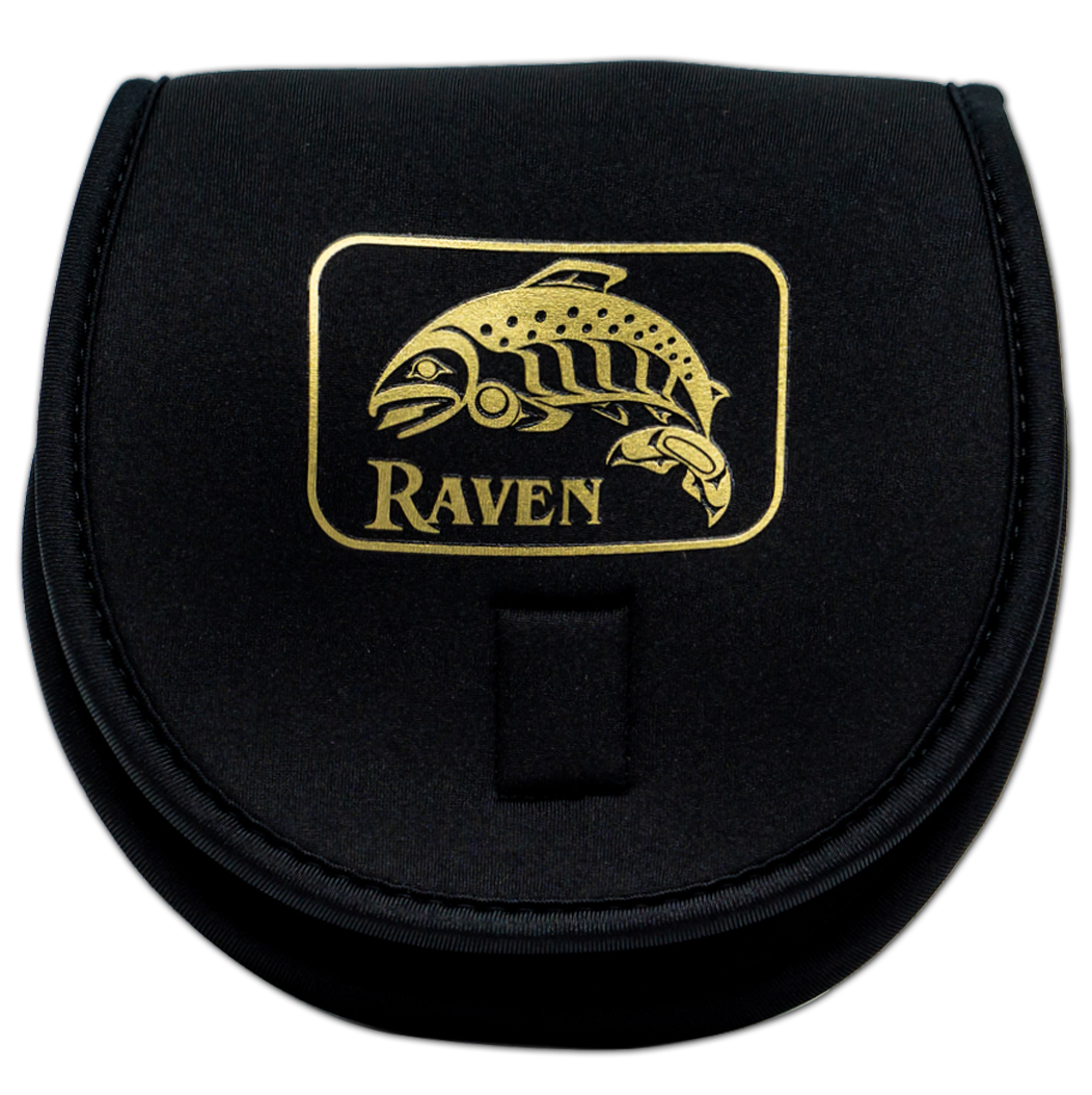  AnglerInt Raven Neoprene Reel Case-Black : Sports