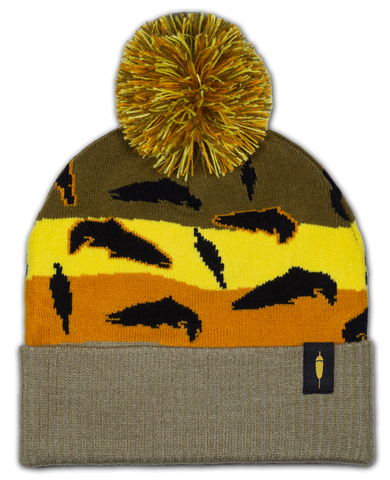 BROWN TROUT FLOAT FISHING WINTER POM HAT