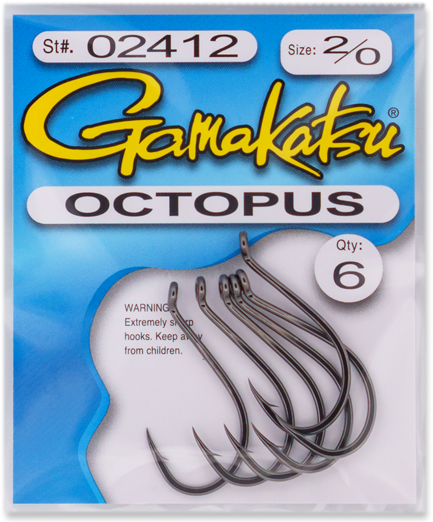 GAMAKATSU #024 OCTOPUS NSB VALUE PACK 100 HOOKS! 02412-100 NEW! SIZE 2/0