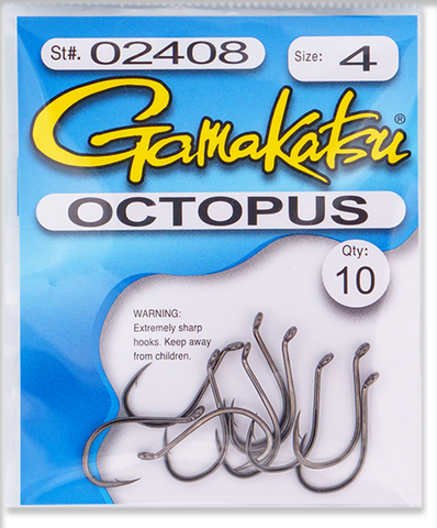 Gamakatsu Black Octopus Hook, 100-Pack, Size 1/0, Hooks