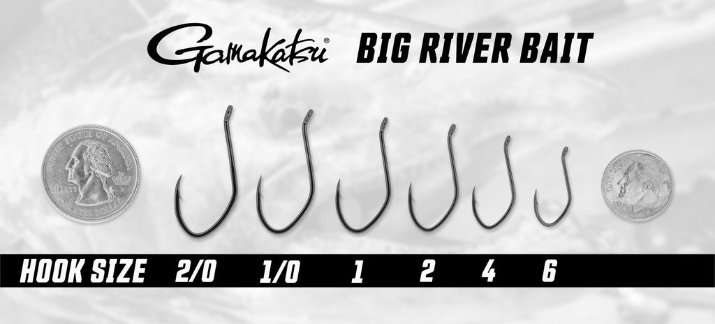 Gamakatsu Big River Bait NS Black Hook Size 4/0 25 per Pack
