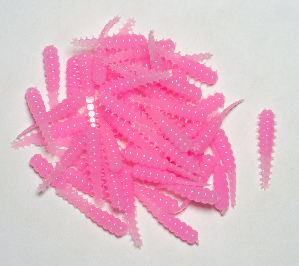10 Pack Large Soft Plastic Grubs - Red with Glitter for $5.30 AUD